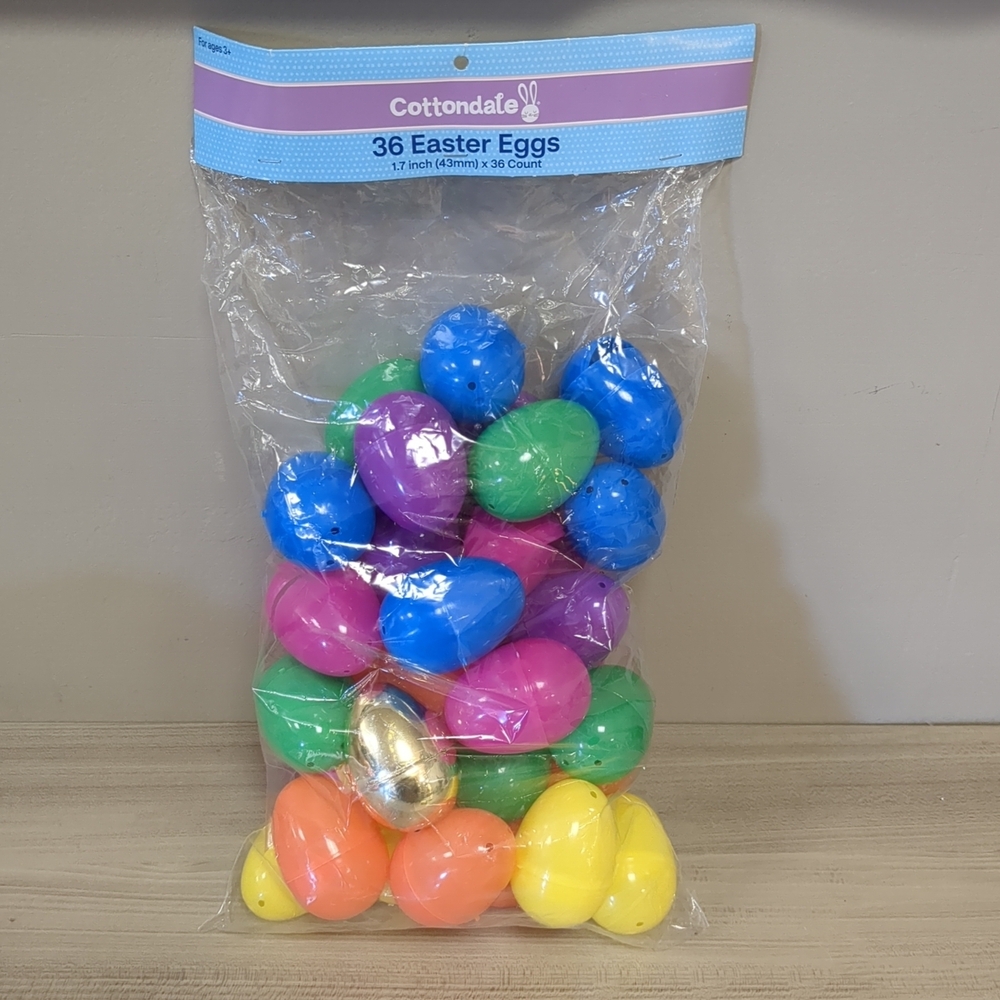 Plastic Easter Eggs Set Of 36 Size 1.7" Colorful Eggs